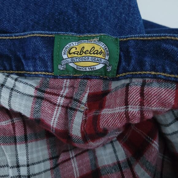 Cabelas Flannel Lined Blue Jeans 40X30 Denim Cold Weather Pants - Picture 5 of 6